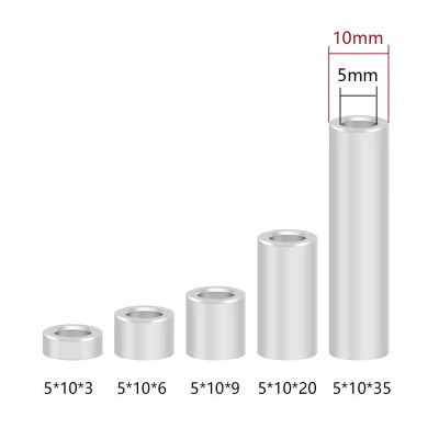 Dištančný stĺpik, hliníkový, priemer 5/10 mm, DS0510xx