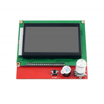 LCD 12864 modrý + kabely a adaptér RAMPS, LCD12864BLRA