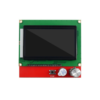 LCD 12864 modrý + kabely a adaptér RAMPS, LCD12864BLRA