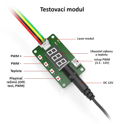 NEJE Modul laseru s optikou FAC, 450 nam, 12 V, 10 W FAC (~35W LD), A40640