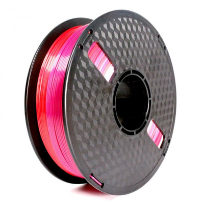 GEMBIRD Tisková struna (filament), PLA, 1,75mm, 1kg, silk rainbow, červená/fialová, 3DP-PLA-SK-01-RP